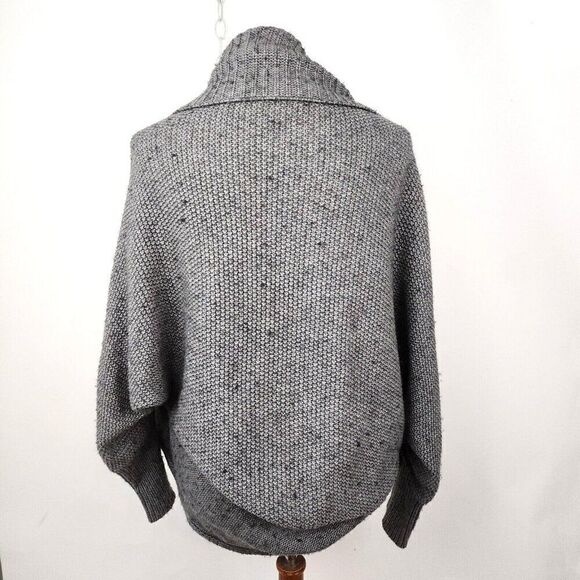 Vertigo Paris Gray Cardigan Open Drape Front Wool Blend Dolman Sleeve Sweater S - Picture 4 of 6